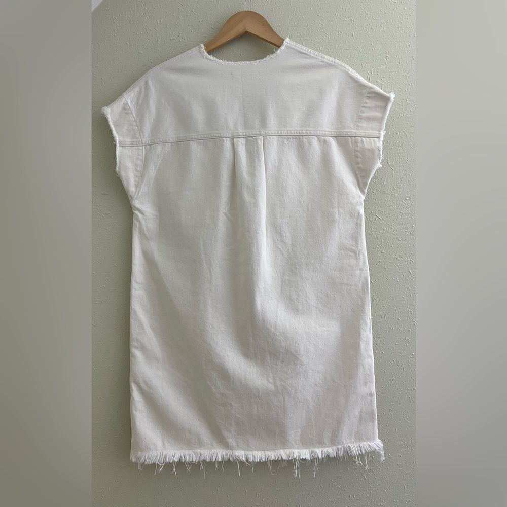New Everlane The Denim Workwear Shirtdress  Frayed Hem in Bone Size XS - Picture 4 of 10